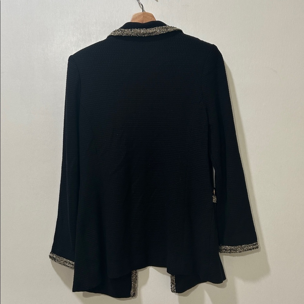 MISOOK WOMENS GOLD CHAIN TRIMMED BLACK BLAZER Sz XS - Picture 2 of 10